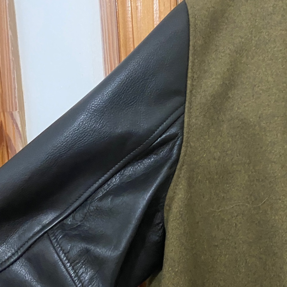 Schott nyc Olive Green and Black Men's  vintage Varsity Jacket - Picture 9 of 16